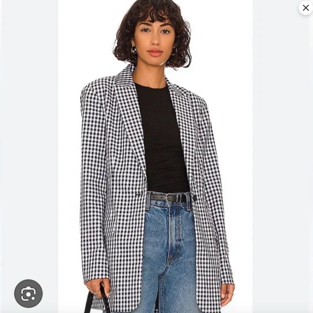 Favorite Daughter The Breakup Blazer - Black Gingham - Size 8
